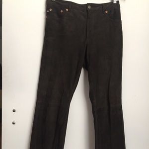 Ralph Lauren brown leather pants.